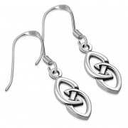 Tiny Celtic Knot Plain Solid Silver Earrings, ep143